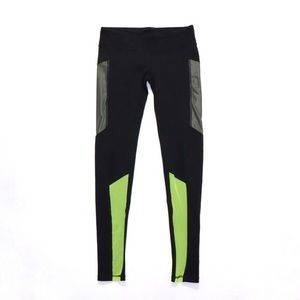 ALO Yoga Leggings with Neon and Gray Mesh Size S